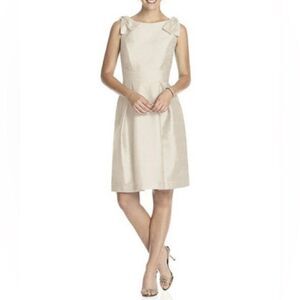 ALFRED SUNG Cream Midi Dress
